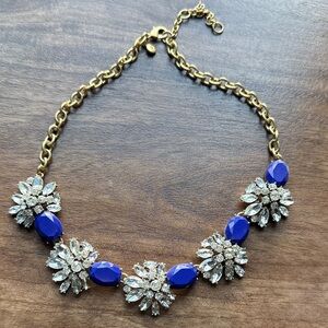 J.Crew blue and Diamond statement necklace
